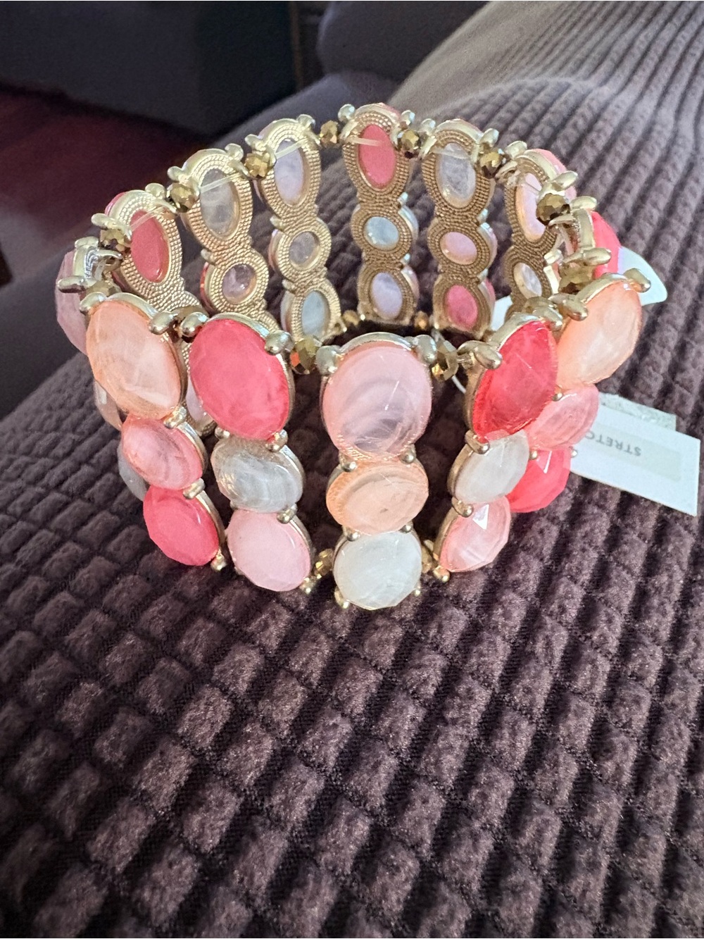 Macy’s Stretch Gemstone Bracelet - Pink & Coral